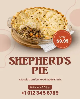 Classic Shepherds Pie Special Offer Poster Template