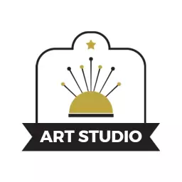 Classic Vintage Art Studio Design with Elegant Icon Logo Template