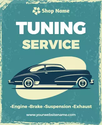Classic Vintage Car Tuning Service Advertisement Poster Template