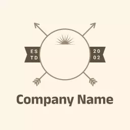 Classic Vintage Logo Featuring Elegant Arrows and Sun Symbol Logo Template