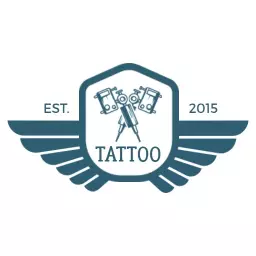 Classic Vintage Tattoo Design with Winged Elements Logo Template