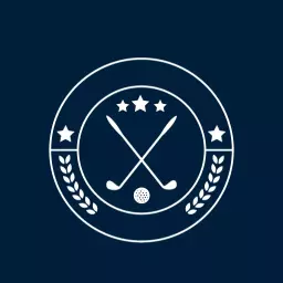 Classic White Golf Clubs and Stars Emblematic Logo Template