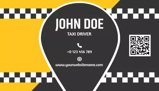 Classic Yellow and Black Taxi Driver Business Card Template