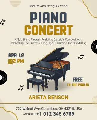 Classical Piano Concert Event Poster Template