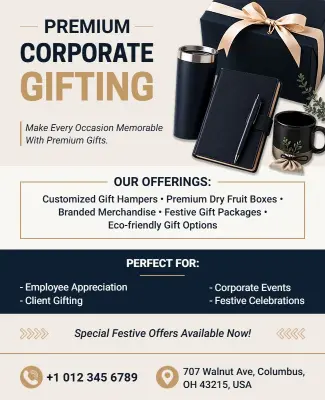 Classy Corporate Gift Packages Promotion Flyer Template