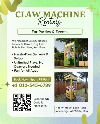 Claw Machine Rental Service Flyer Template