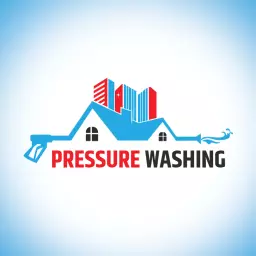 Clean and Bright Home with Urban Skyline Pressure Washing Logo Template