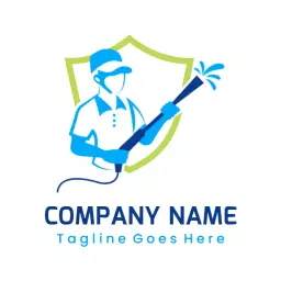 Clean and Fresh Spaces with Professional Pressure Washing Logo Template