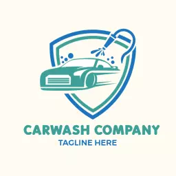 Clean and Refreshing Car Wash Experience with Splash Design Logo Template