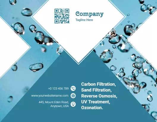 Clean Aqua Water Filtration Services Information Brochure Template