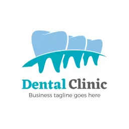 Clean Blue and White Design for a Modern Dental Logo Template
