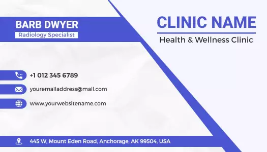 Clean Blue Medical Radiology Specialist Business Card Template