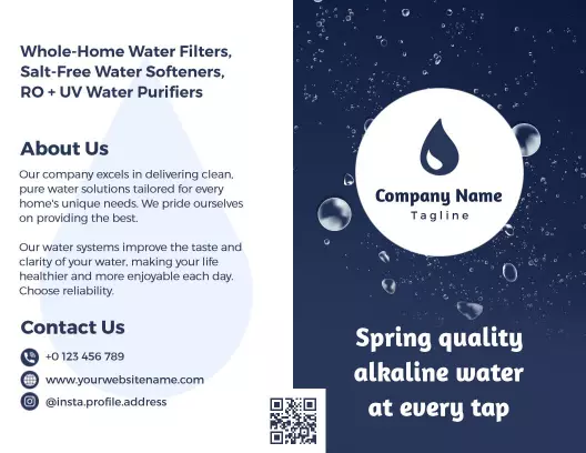 Clean Blue Whole-Home Water Filtration Systems Brochure Template
