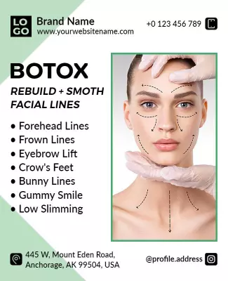 Clean Green Aesthetic Botox Facial Treatment Poster Template
