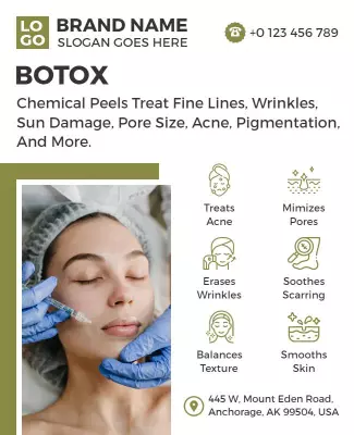 Clean Green Aesthetic Botox Skin Treatment Services Poster Template