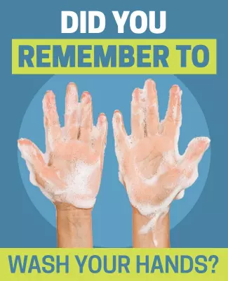 Clean Hands Reminder for Hygiene Awareness Poster Template
