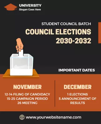 Clean Modern Student Council Elections Informative Poster Template