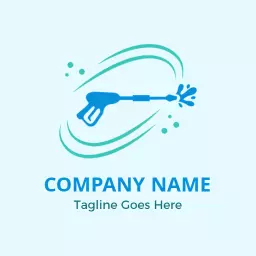 Clean Surfaces with Fresh Blue Pressure Washing Logo Template