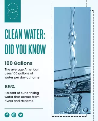 Clean Water Awareness Information Flyer Template