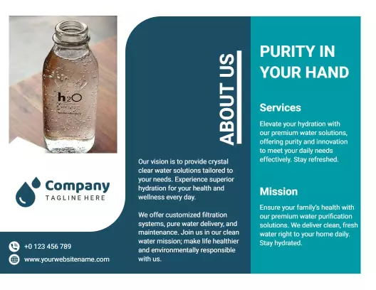 Clean Water Purification Services and Solutions Brochure Template