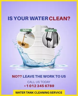Clean Water Tank Inspection and Cleaning Service Poster Template