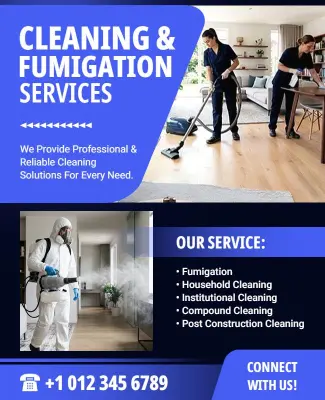 Cleaning and Fumigation Services Advertisement Poster Template