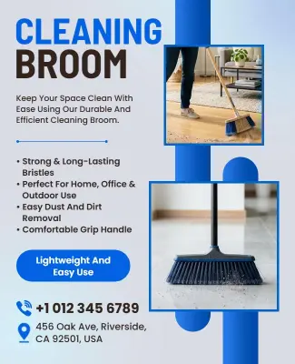 Cleaning Broom Advertisement Poster Template