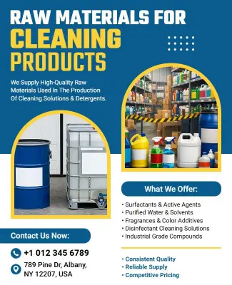 Cleaning Products Raw Materials Product Poster Template