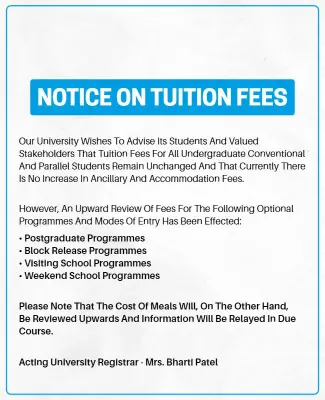 Clear Blue University Tuition Fees Notice Poster Template