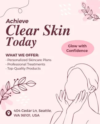Clear Skincare Service Promotion Flyer Template