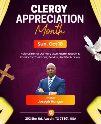 Clergy Appreciation Month Event Flyer Template