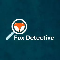 Clever Fox in Magnifying Glass Illustrates Detective Work Logo Template