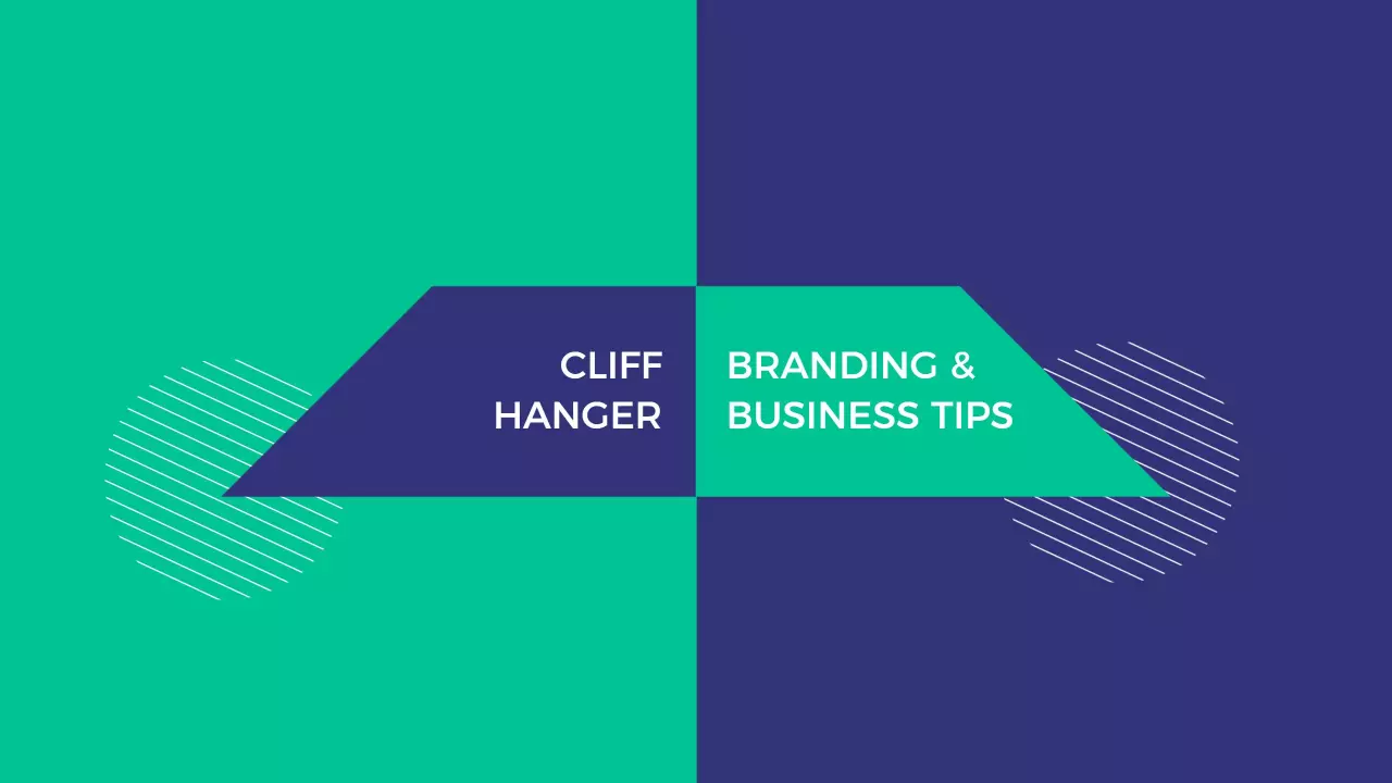 Cliff Hanger Design with Branding and Business Tips YouTube Banner Template