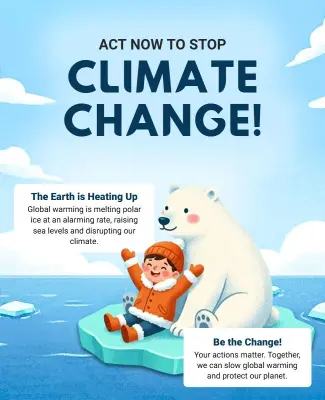 Climate Change Awareness Campaign Poster Template