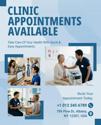 Clinic Appointment Services Poster Template