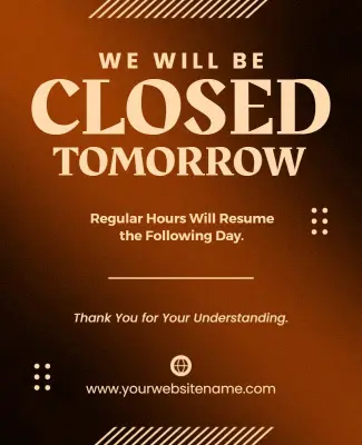 Closed Tomorrow Notification Flyer Template