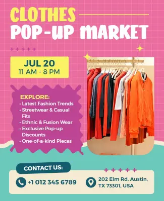 Clothes Pop-up Market Event Flyer Template