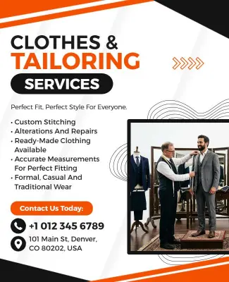 Clothing Alterations and Tailoring Services Poster Template