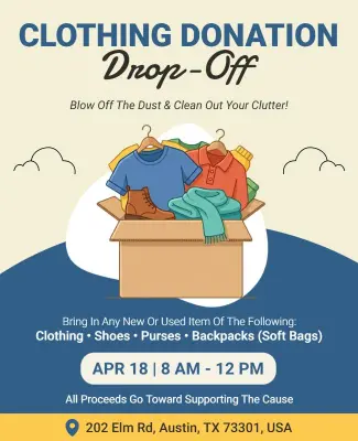 Clothing Drop-Off Event Informational Poster Template
