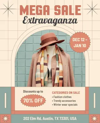 Clothing Sale Advertisement Promotional Flyer Template