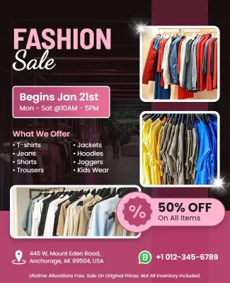Clothing Store Discount Event Flyer Template