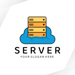 Cloud Computing Infrastructure with Modern Server Technology Logo Template