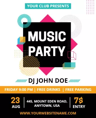 Club Dj Music Party Event Flyer Template
