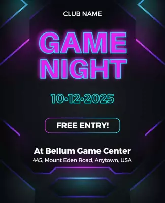 Club Game Night Event Flyer Template