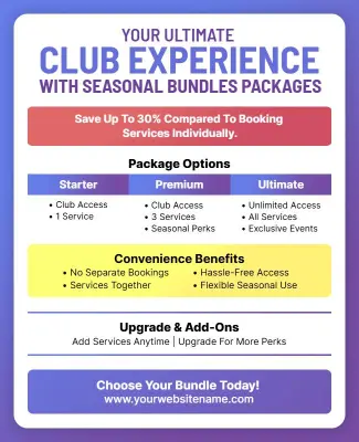 Club Membership Packages Discount Flyer Template