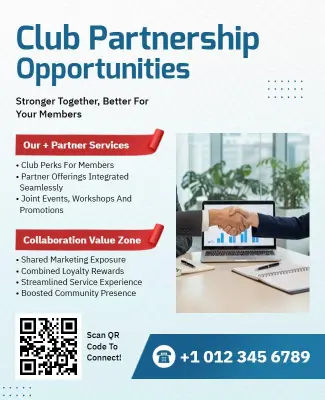 Club Partnership Opportunities Promotional Flyer Template