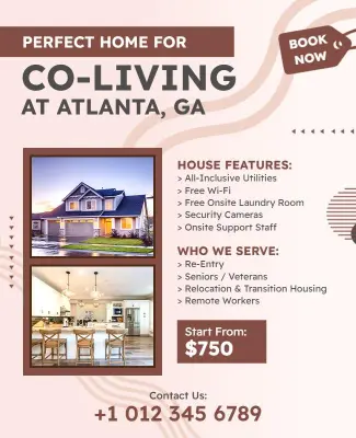 Co-Living Housing Offer Flyer Template