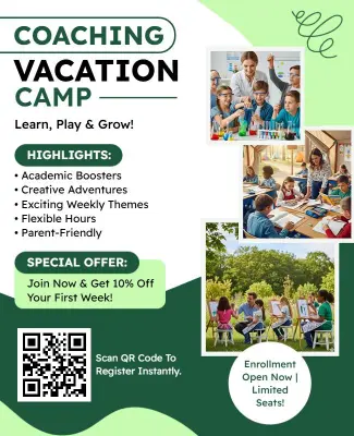 Coaching Vacation Camp Enrollment Flyer Template