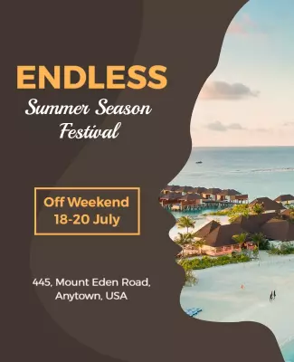Coastal Theme Endless Summer Festival Weekend Flyer Template