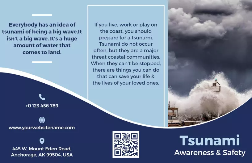 Coastal Tsunami Safety Awareness and Environmental Protection Brochure Template